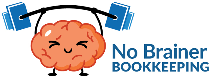 No Brainer Bookkeeping brain and barbell logo